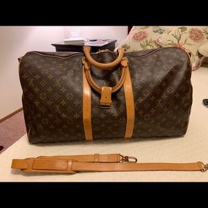 Louis Vuitton Keep All  55 with strap. Monogram